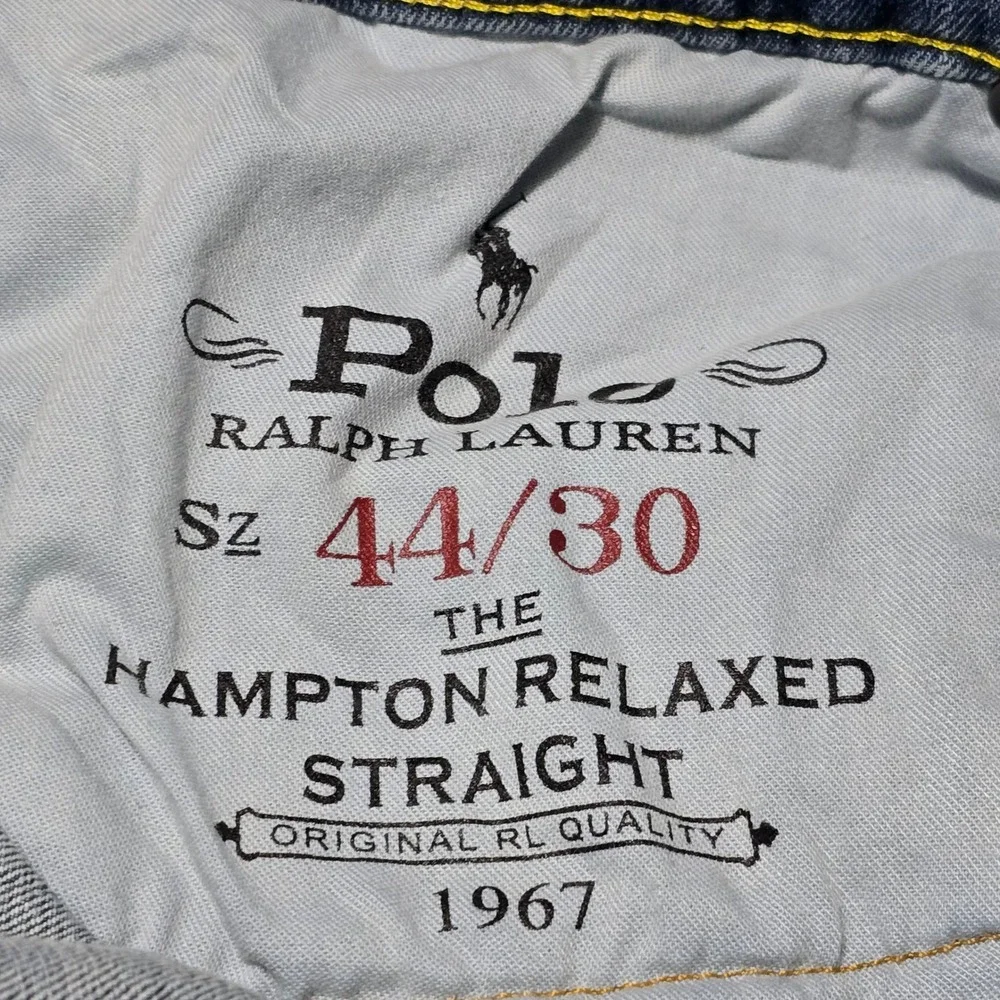 Polo Ralph Lauren Hampton Straight Jeans Mens Classic Denim Blue 44x29 Actual